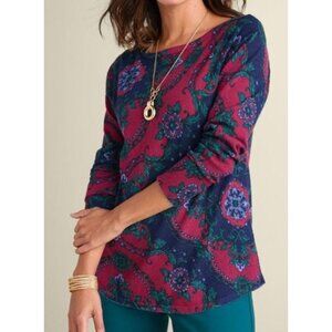 Soft Surroundings Marlyn Tunic Sweater Top Women Size P Medium NWT Boatneck